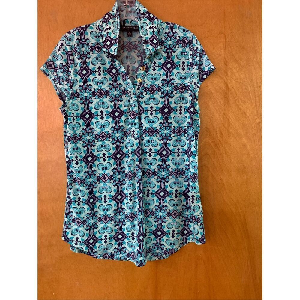 Turquoise Vintage Jones of New York Top #blouse #summer